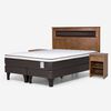 Cama Europea Rosen Base Dividida 2 Plazas New Style 4 Plus + Respaldo + 2 Veladores Ferrarra