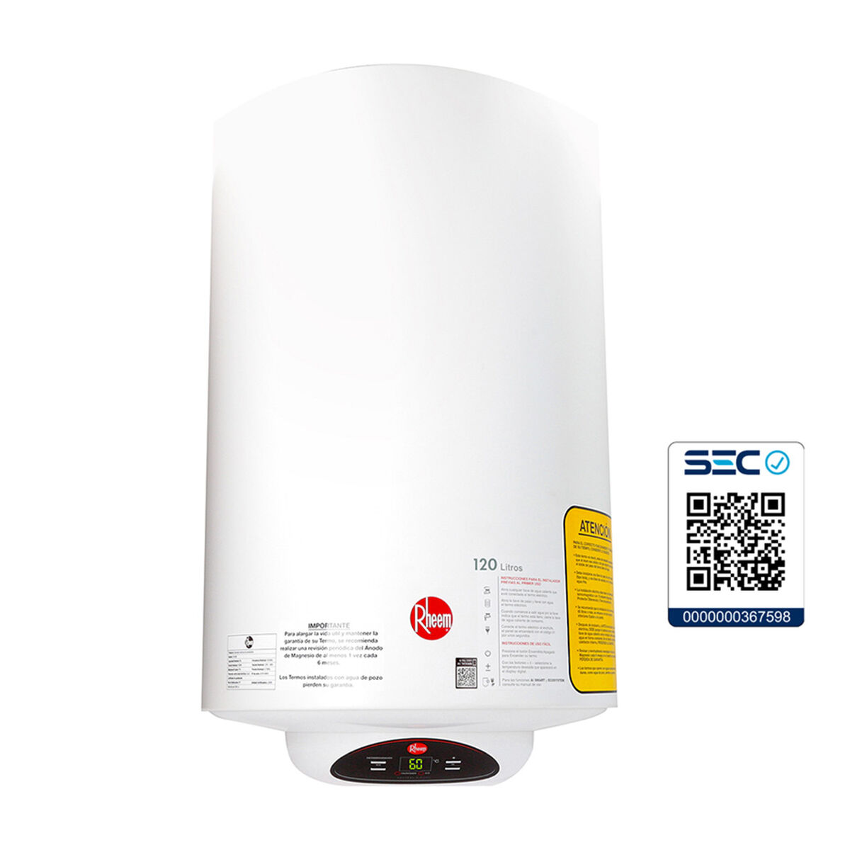 Termo Eléctrico Digital Rheem 120 lts.