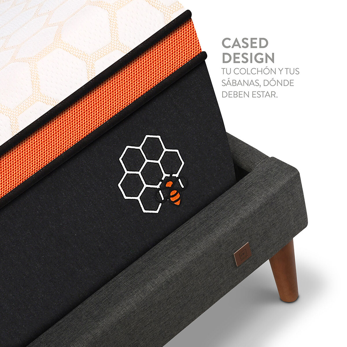 Cama Europea Curve CIC King Bee Comfort + Respaldo