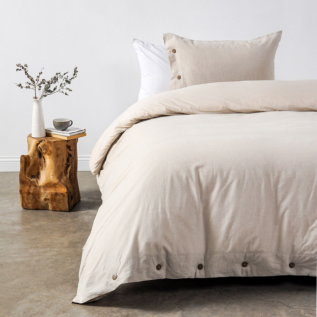 Funda de Plumón Cannon Home Oxford 1,5 Plazas Beige