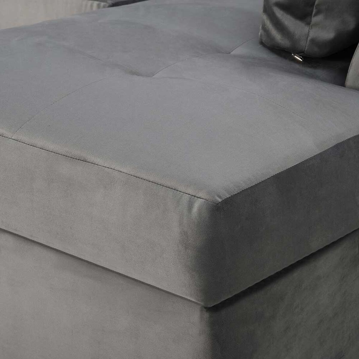 Sofá Seccional Derecho Innovamuebles Mini Senna Felpa 3 Cuerpos Gris