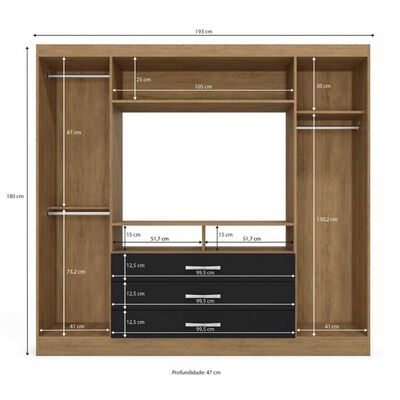 Imagen 2 del producto Clóset Yardas G584 2 Puertas 3 Cajones