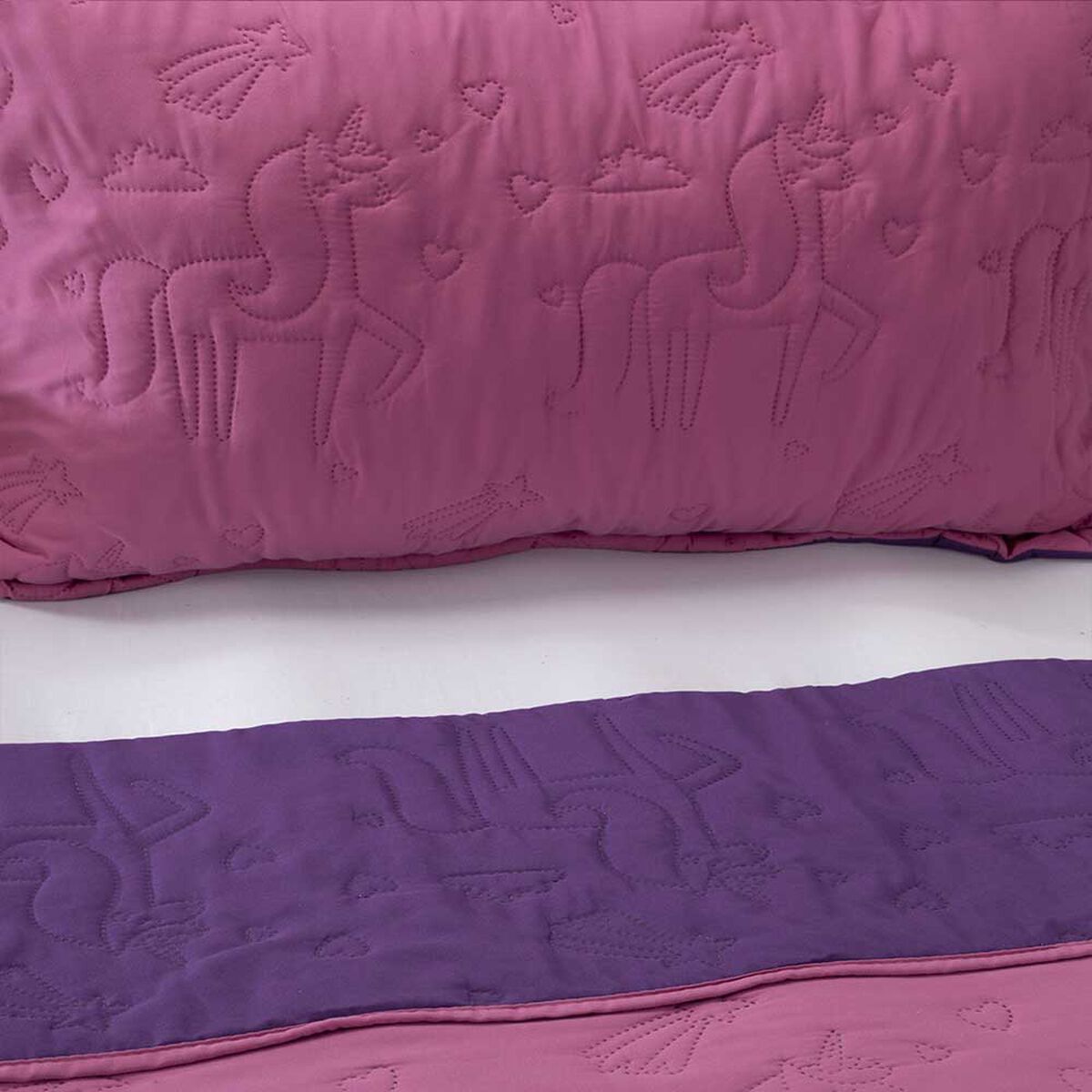 Cubrecama Bicolor Casanova Kids 1,5 Plazas Unicornio