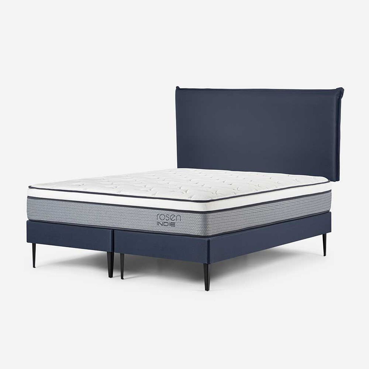 Cama Europea Rosen Base Dividida King Indie + Respaldo Maurice