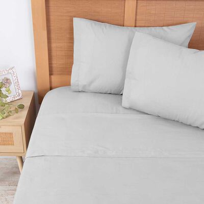 Juego de Sábanas Mashini 144 Hilos King Liso Gris