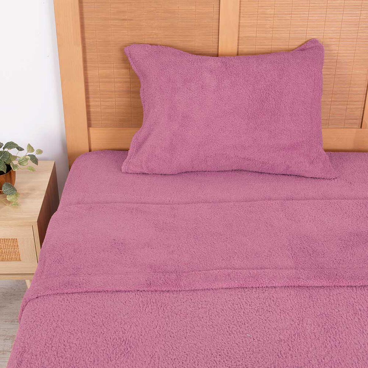 Juego de Sábanas Mashini 1,5 Plazas Liso Violeta