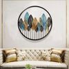 Cuadro Decorativo Redondo Ankara Hojas Multicolor