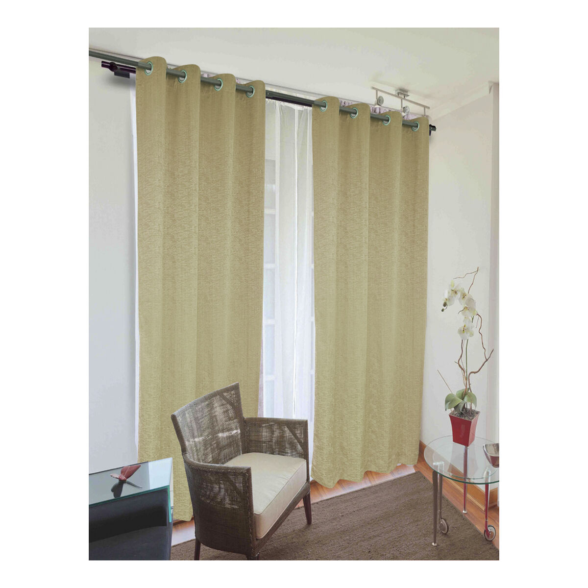 Combo Cortinas Doral Camila 220 x 140 cm Arena