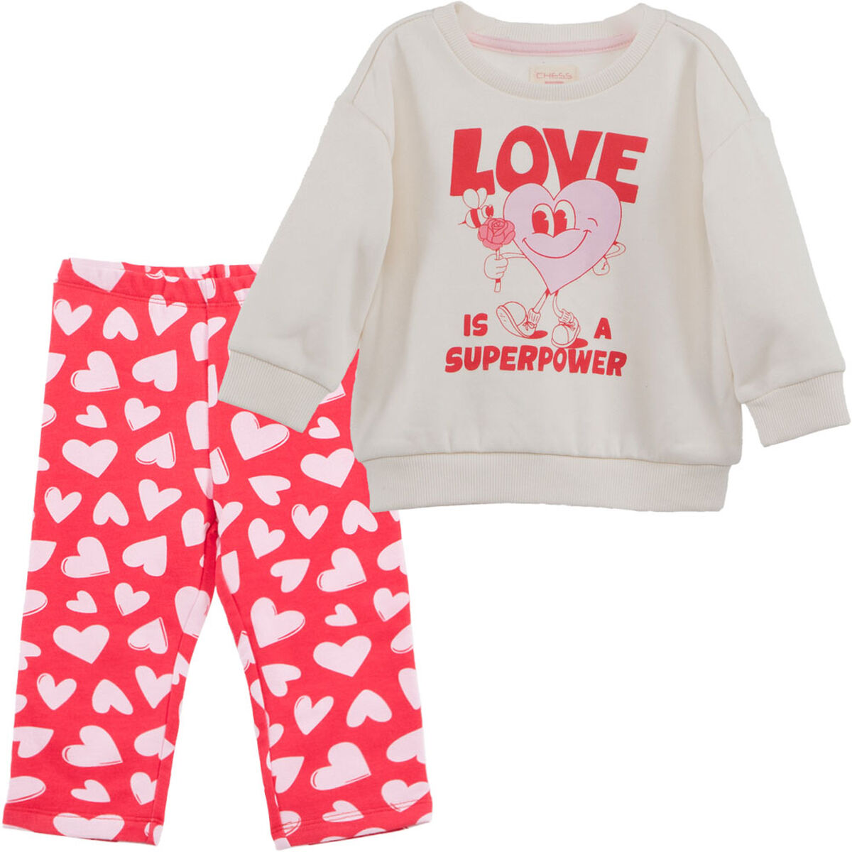 Conjunto Calza+Polerón de Algodón Chess Baby