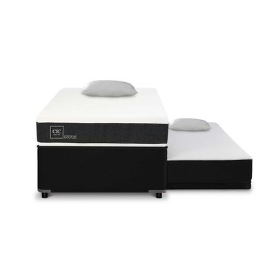 Cama Nido CIC 1,5 Plazas Arriba y 1 Plaza Abajo Ortopedic Black + Almohada 