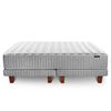 Cama Europea Cannon 2 Plazas Hybrid Cotton + Respaldo Lino Gris