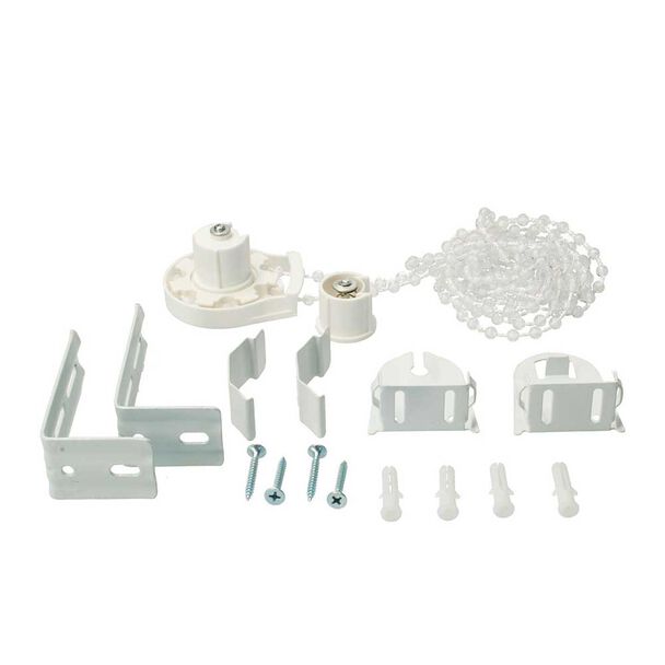 Kit Instalación para Cortina Roller Blackout Vincenzi R6028 Blanco 28 mm