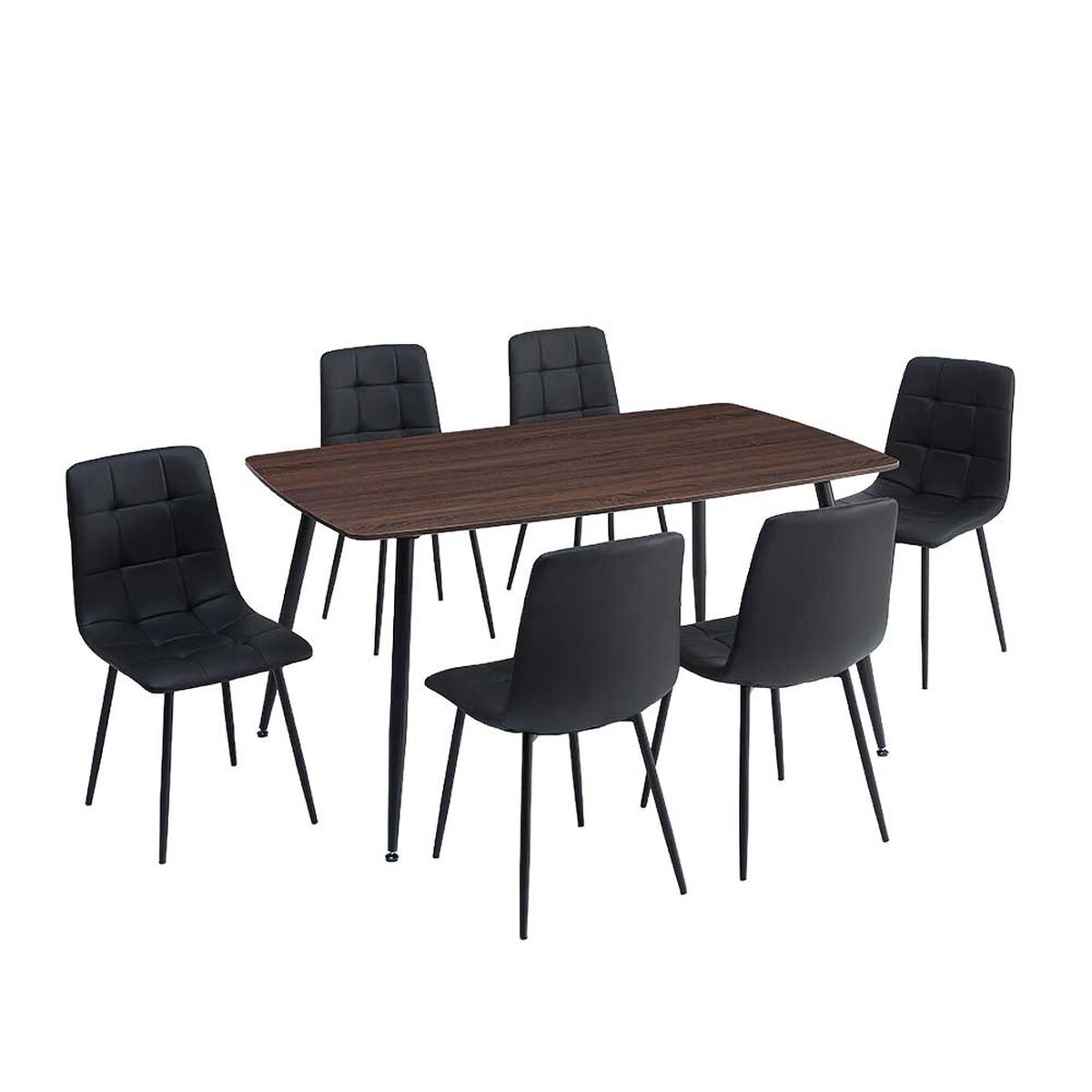 Juego de Comedor Zibel  Milos 6 Sillas Negro