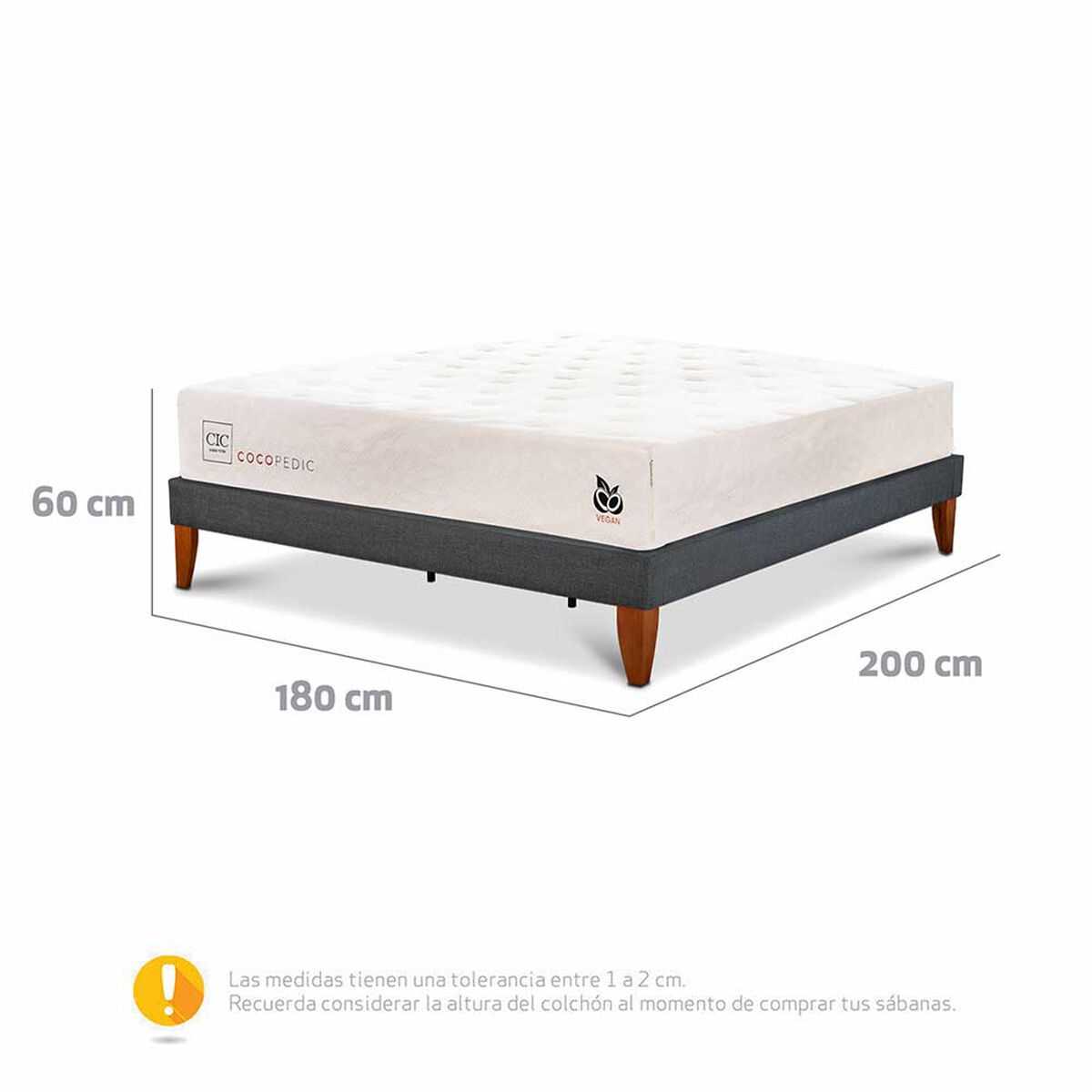 Cama Europea CIC Base Normal King Cocopedic