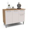 Mueble de Cocina Base Vekkahome Evandro 1 Cajón 3 Puertas Blanco