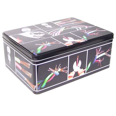 Imagen 1 del producto Lata Decorativa Metal Vgo Estampadas Herramientas Rectangular 23 x 17 cm Gris