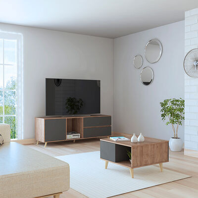 Rack TV Hasta 60" + Mesa de Centro TuHome Salem