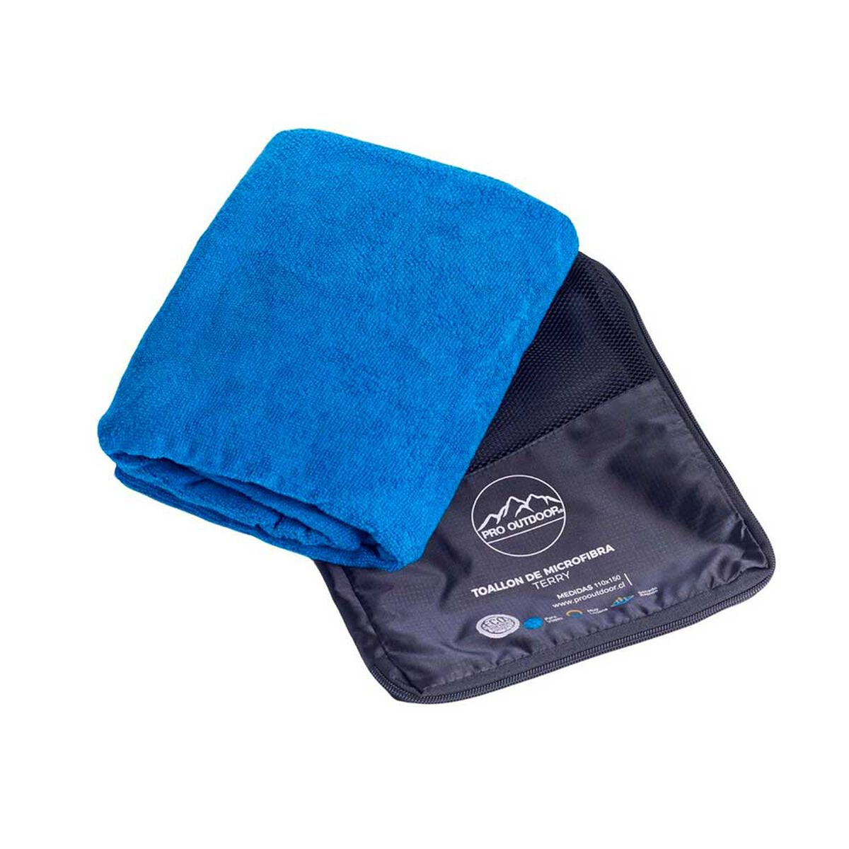 Toalla Extra Grande Microfibra Terry Azul 2 Unidades Pro Outdoor