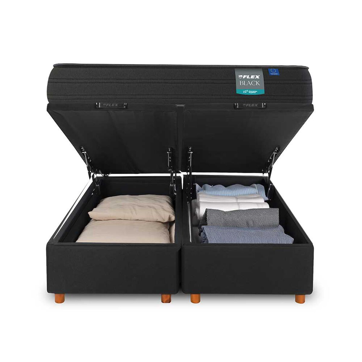 Cama Ba&uacute;l Flex 2 Plazas Black