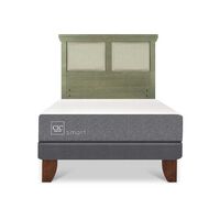 Cama Europea CIC 1,5 Plazas Smart + Respaldo Torino Olivo