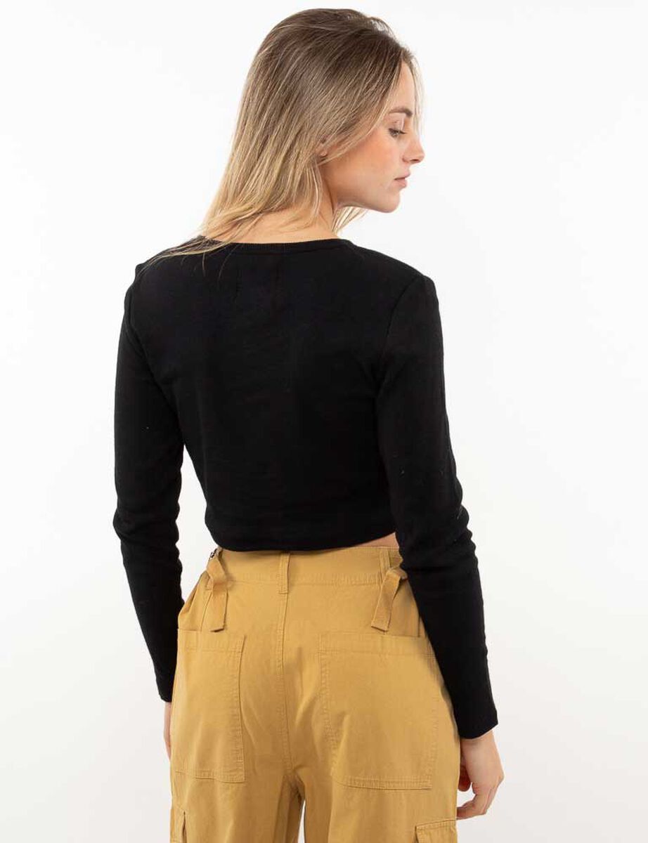 Polera Crop Manga Larga Mujer Icono