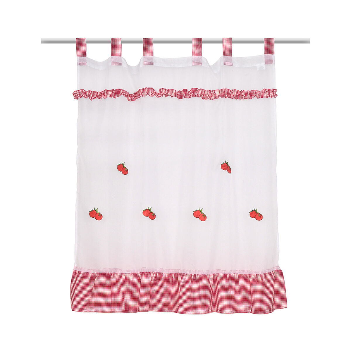 Cortina de Cocina Mashini Velo Bordado  Flores 120 x 125 cm