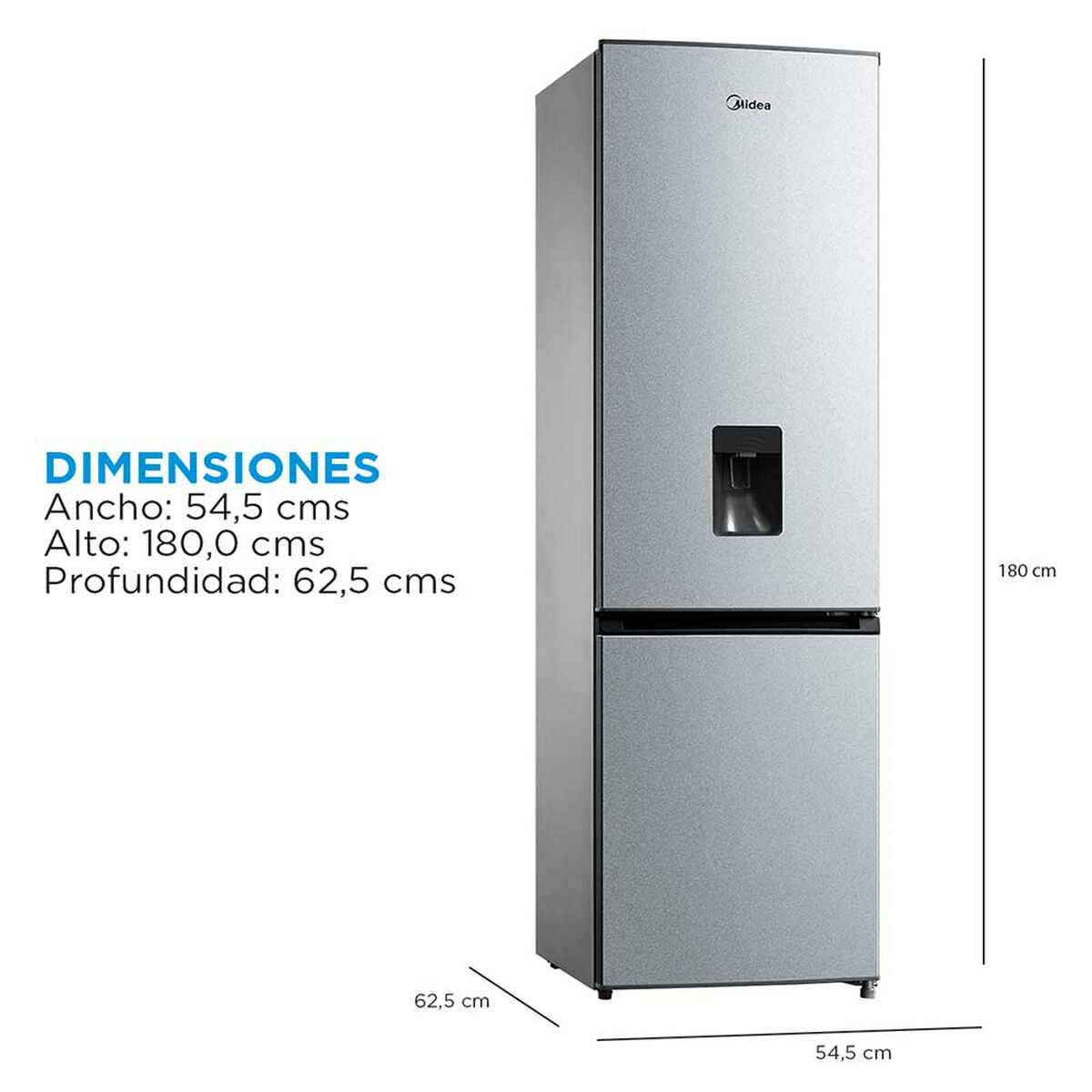 Refrigerador No Frost Midea MDRB380FGE50 262 lts.