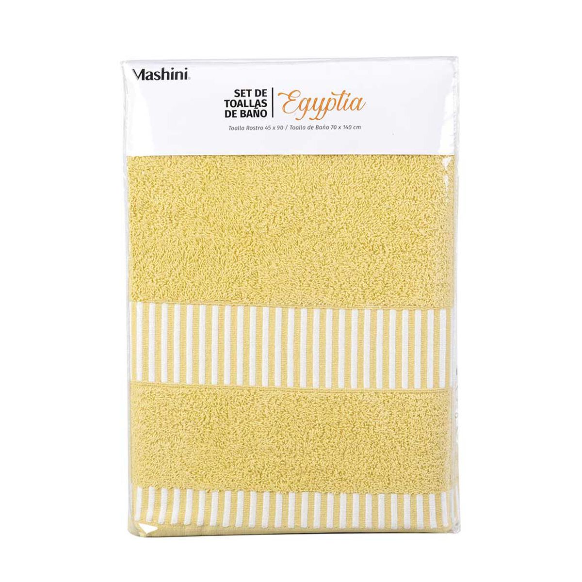 Juego de Toallas Mashini Liso 70 x 140 cm Amarillo