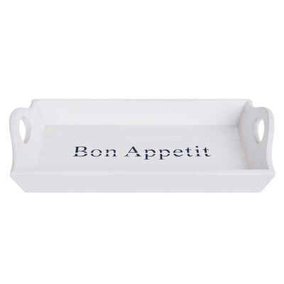 Bandeja Madera Vgo Bon Appetit Rectangular 22 x 15 cm Blanco