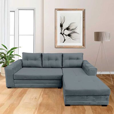 Sofá Seccional Izquierdo Living Factory Roma 3 Cuerpos Gris