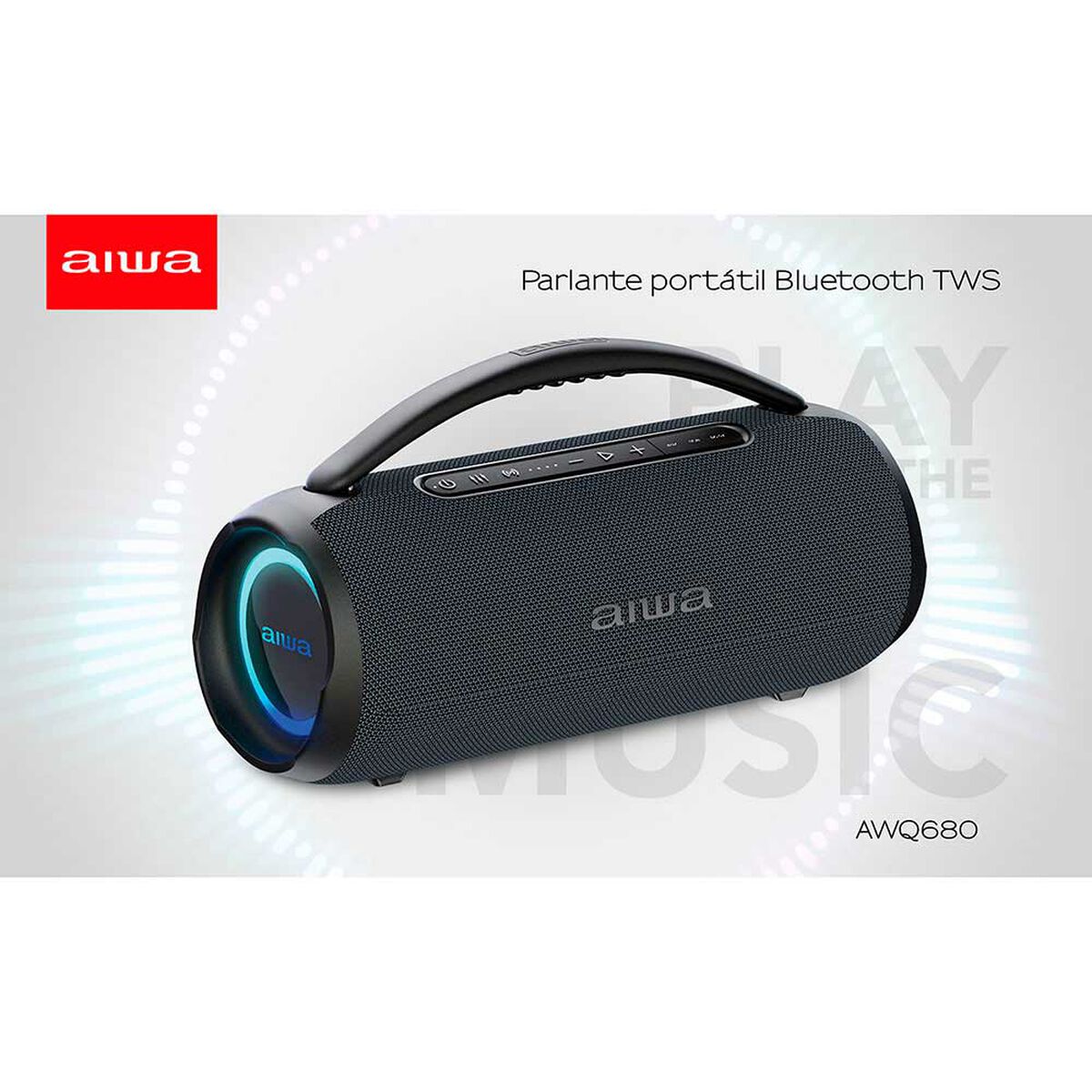 Parlante Port&aacute;til Aiwa AW-Q680 30W Bluetooth Negro
