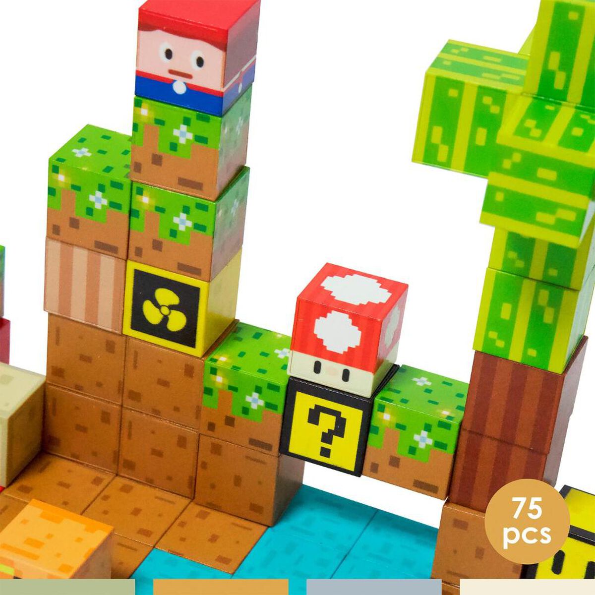 ⁠Juego Bloques Magn&eacute;ticos 75Pcs Mineblocks Mundo Band&uacute;