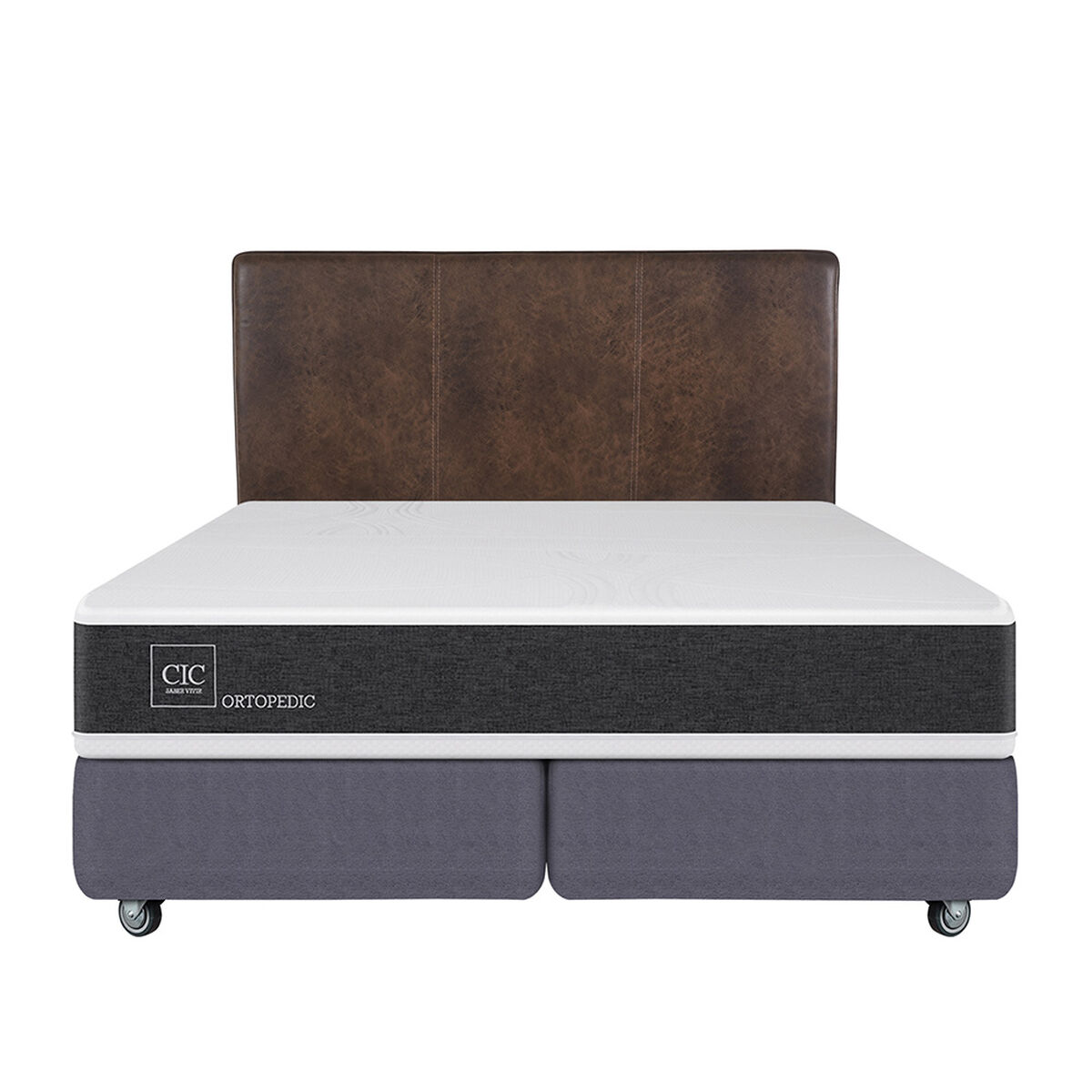 Box Spring CIC Base Dividida King New Ortopedic + Respaldo Baker