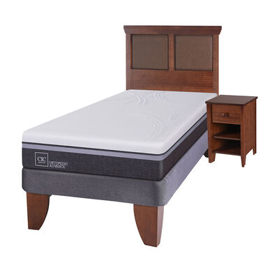 Imagen 2 del producto Cama Europea CIC 1,5 Plazas Ortopedic Advance + Respaldo + Velador New Torino