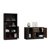 Combo Gabinete 2 Puertas + Biblioteca 2 Puertas TuHome Home Office Negro Soft-Co&ntilde;ac
