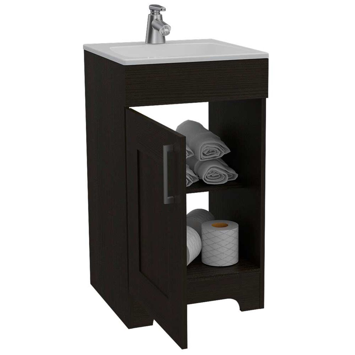 Combo Mueble Lavamanos + Espejo TuHome My Bath Wengue