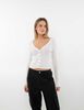 Polera Botones Crop Manga Larga Mujer Icono