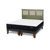 Cama Europea CIC Base Dividida King Premium + Respaldo Torino Olivo