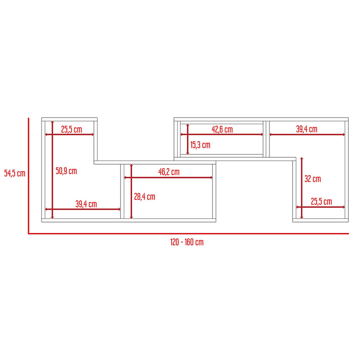 Combo Rack Extensible TV Hasta 40" + Separador de Ambientes TuHome Beijing