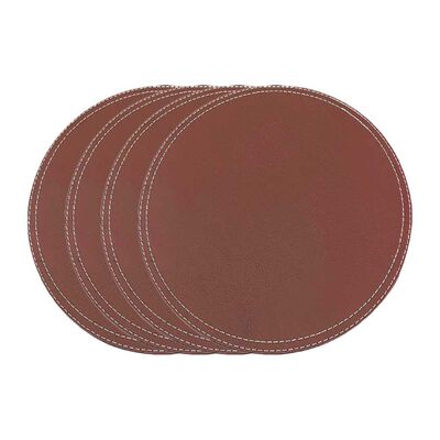 Imagen 2 del producto Set 4 Individuales Doral Eco Cuero Redondo 38 Café