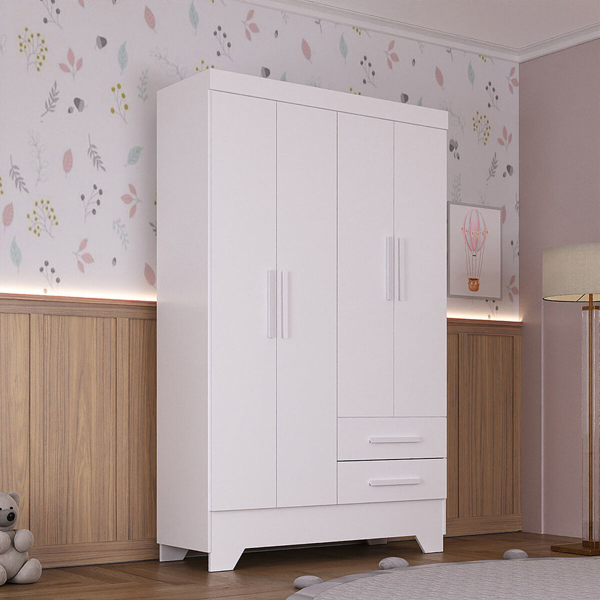 Closet Di Poretti Design Bambole 2 Cajones 4 Puertas Blanco