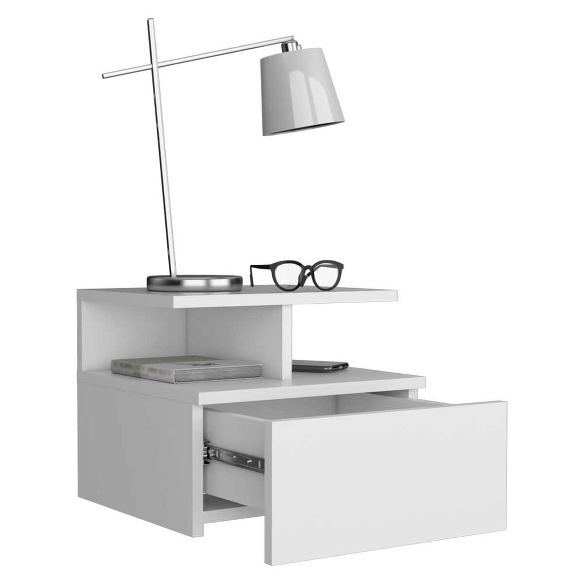 Velador Rectangular TuHome Dreams 1 Cajón Blanco