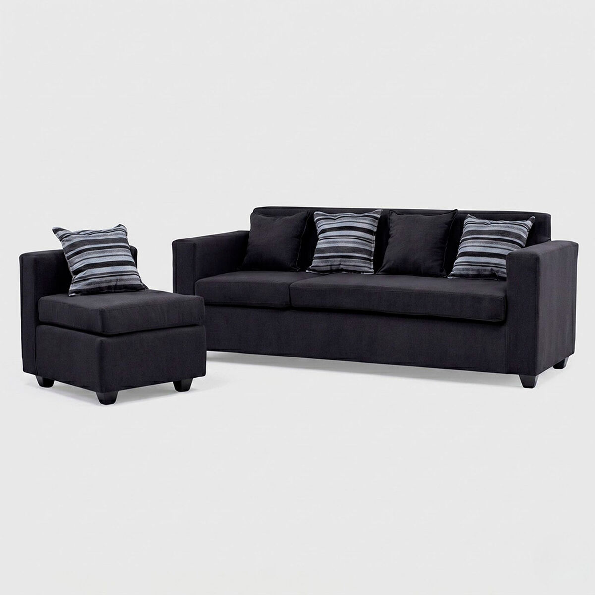 Seccional Muebles MPR Jazm&iacute;n 4 Cuerpos Negro