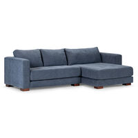 Sofá Seccional Derecho Rosen Copeland 3 Cuerpos Indigo