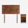 Cama Europea Rosen 1,5 Plazas Ergo T + Respaldo + Velador Tabor Caramelo + Almohada Light Americana