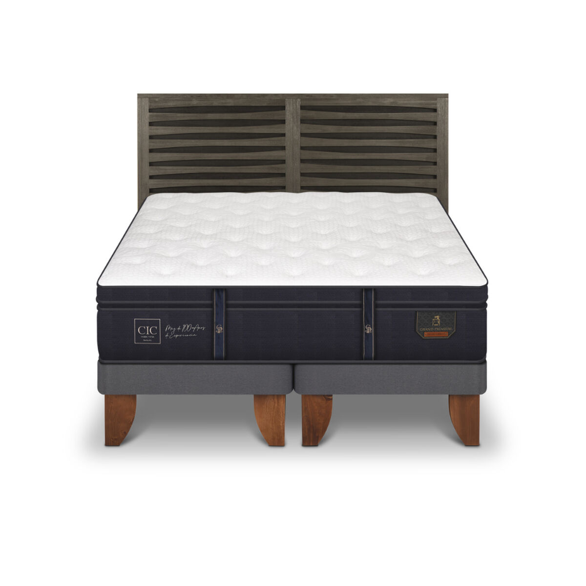 Cama Europea CIC 2 Plazas Grand Premium + 1 Respaldo Rhone