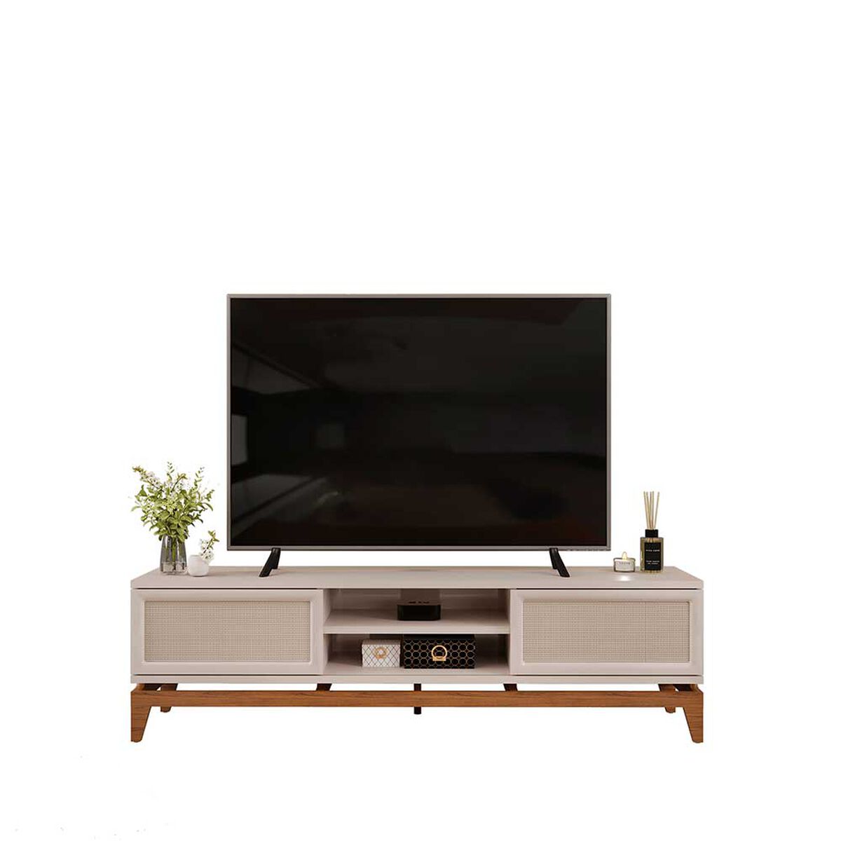 Rack TV Vekkahome Cairo Hasta 65" Beige