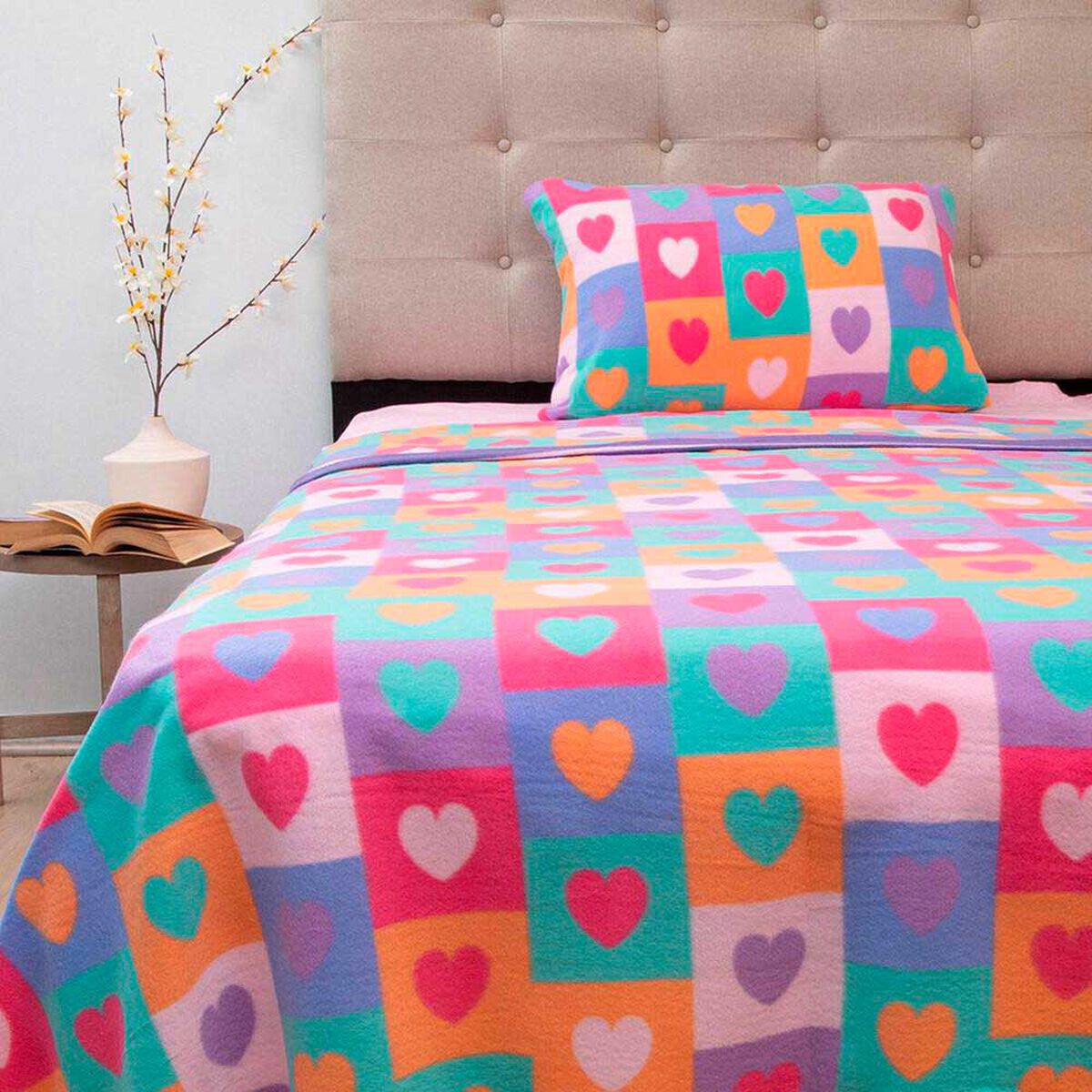 S&aacute;bana de Polar Doral 1,5 Plazas Senses Coraz&oacute;n