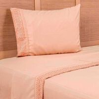 Juego de Sábanas Liso Plumetti 1,5 Plazas Broderie Damasco