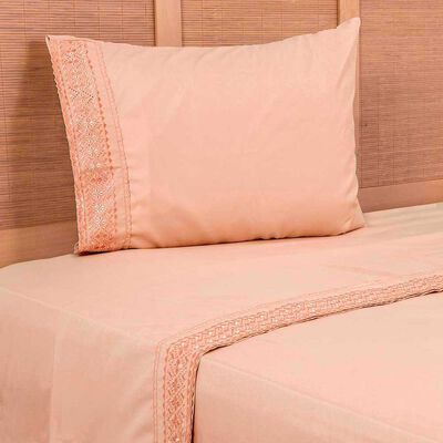 Imagen 1 del producto Juego de Sábanas Liso Plumetti 1,5 Plazas Broderie Damasco